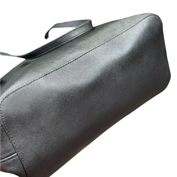 Michael Kors Black Leather Tote with Gold Accents - Picture 10 of 13